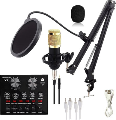 WRADER Professional Studio Microphone with Sound Card Full Setup Studio Mic Recording Microphone