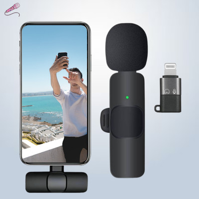 GUGGU K8 Wireless Microphone Mini Portable Recording Clip Mic for Vlogging/YouTubeI143 Microphone