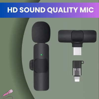 Clairbell K8 Wireless Microphone, 2-in-1 Lavalier Mic with for Vlogging/YouTube/StreamX176 Microphone