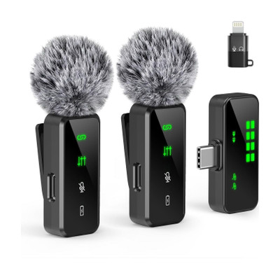 Grenaro 30m Range Mike Wireless, Wireless Mic for YouTube, Mic With LED Indicator Light Microphone