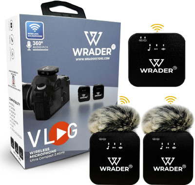 WRADER Wireless Mic with Noise Reduction for Cameras, PC, Laptops, Mobiles, GoPro, DSLR Microphone