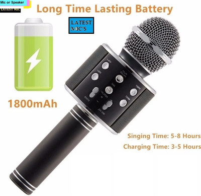 Jocoto S2458 MAX WS858_Bluetooth Karaoke Mic with in built speaker(pack of 1) Microphone