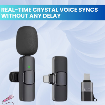 Clairbell K8 Wireless Microphone, 2-in-1 Lavalier Mic with for Vlogging/YouTube/StreamX474 Microphone