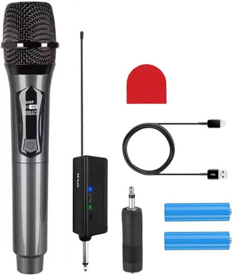 AMG Music UHF Wireless Microphone for Singing 160ft Range w/ Type-C Charging Karaoke Mic Microphone