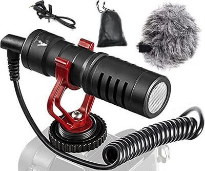 DawnRays MM1 Shotgun Lapel Mic with Anti Vibration Shockmount for Mobile DSLR Camera Microphone