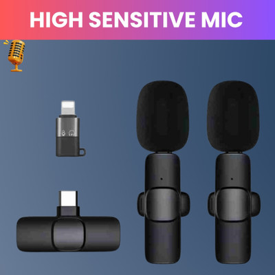 FRONY K9Dual Wireless Microphone Plug& Bluetooth Collar Mic forLive Stream/YoutubeA49 Microphone