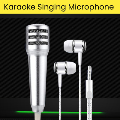 FRONY Singing Microphone Dynamic & Stereo Earphone Compatible with all smart PhoneZ463 Microphone