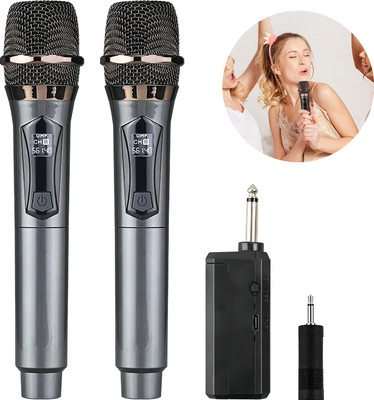 MOOZMOB Wireless Handheld UHF Microphones System for Singers Singing Live Performance Microphone