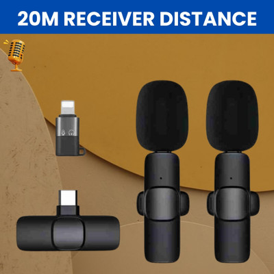 GUGGU K9Dual Wireless Microphone Plug& Bluetooth Collar Mic forLive Stream/YoutubeI252 Microphone