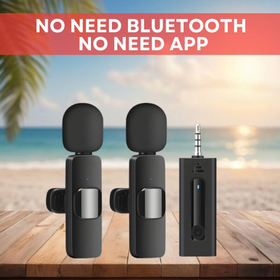 GUGGU K35 (Wireless Microphone) With Collar mic for Interview and VloggingF385 Microphone