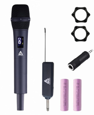 Audio Array AM-W33 UHF Metal Solo Wireless Microphone Set 2000mAh 6-8 Hours Battery Backup Microphone