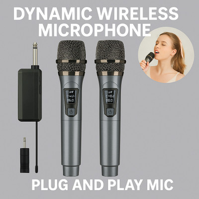 MOBIZAC Wireless Karaoke UHF Mic with Receiver for Singing Stage Voice Live Performance Microphone