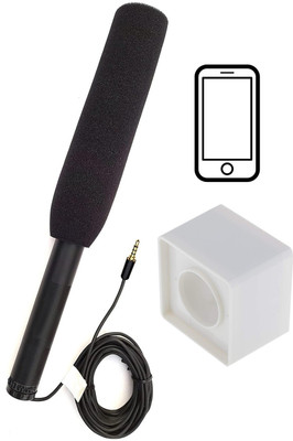 Winsumm Media Mic with Square logo station for Interview News Reporting for Mobile Microphone