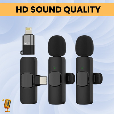 SACRO K9Dual Wireless Microphone Plug& Bluetooth Collar Mic forLive Stream/YoutubeP485 Microphone