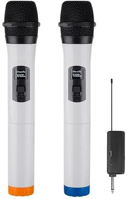 KH Dual Wireless Mic, Dual Handheld Cordless Microphone with Rechargeable Receiver, Microphone