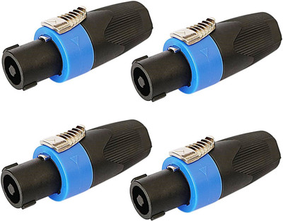 GoodsBazaar 4pc NL4FC SpeakOn XLR Male Connector 4 Pin Audio Speaker Plug 4 Pole Male Plug Microphone