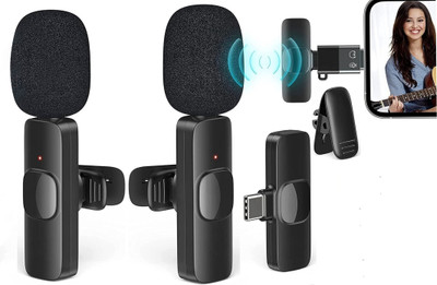 BASS BLING K9 Dual Wireless Lavalier Microphone for Interview Recording,Live Stream,YouTube Microphone
