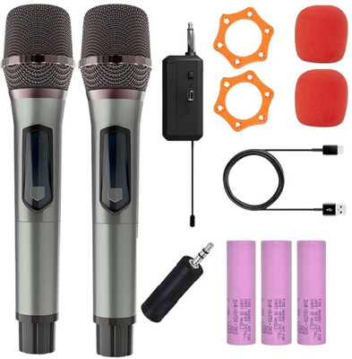 Urban Infotech UHF Dual Wireless Microphone with Rechargeable Receiver Microphone