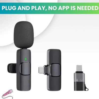 SACRO K8 Wireless Microphone, 2-in-1 Lavalier Mic with for Vlogging/YouTube/StreamQ484 Microphone