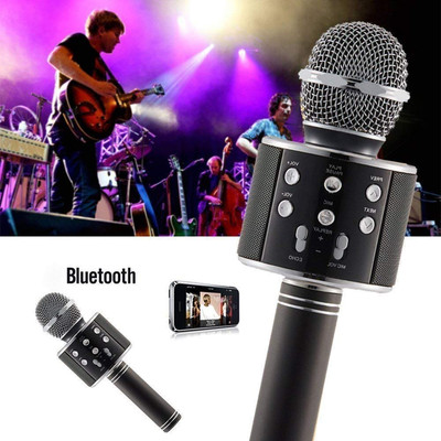 Qaz High qauility WS-858 Wireless Bluetooth Microphone Connection Player Speaker Microphone