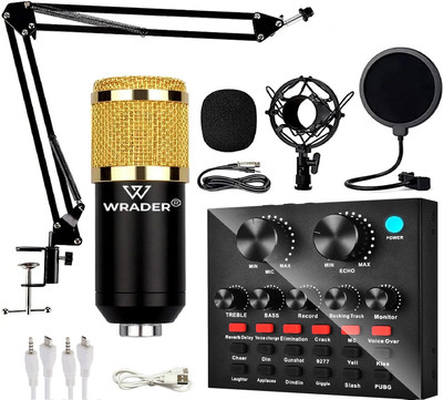 WRADER Professional Studio Mic Full Setup Sound Card for Recording Singing Condenser Microphone