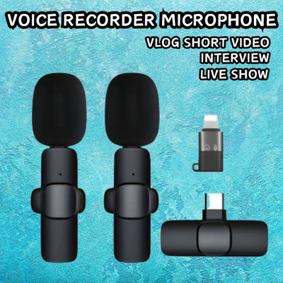GUGGU K9 Dual (Wireless Microphone)Plug & Bluetooth Collar Mic for YouTub/VloggingD332 Microphone