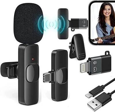 D & Y K8 Wireless Collar Mic for Type-C Android Cell Phone,Tablets & iPhone Supported Microphone