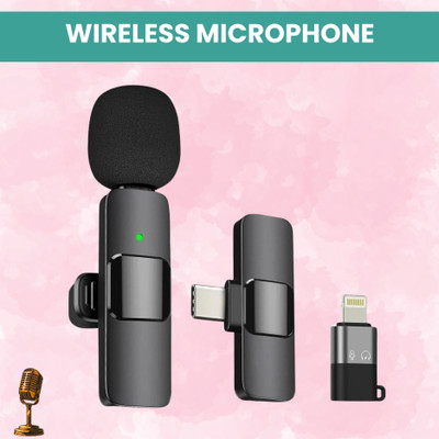 Clairbell K8 Wireless Microphone Recording Clip Mic with Receiver for Vlogging/YoutubeR107 Microphone