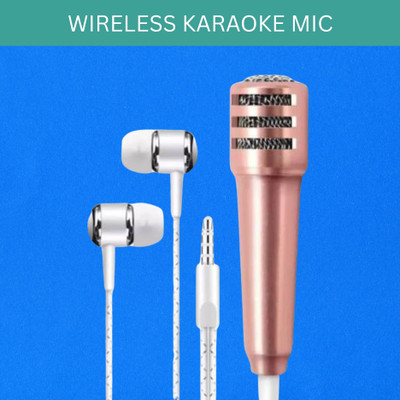 GUGGU Singing Microphone Dynamic & Stereo Earphone Compatible with all smart PhoneH198 Microphone