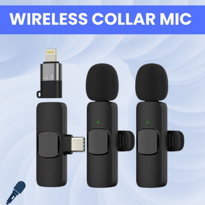 Clairbell K9 Dual Wireless Microphone, Bluetooth Collar Mic for Interview/YouTubeI497 Microphone