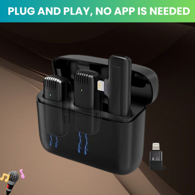 GUGGU J13 Wireless Microphone, Noise Reduction Mic with Charging Case for VloggingF91 Microphone
