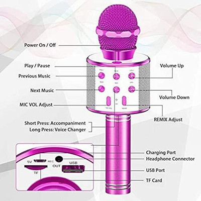 NXXTTNK A1751 WS858 (1800mAh big battery) 8 Hours running Time Handheld Bluetooth Mic Microphone