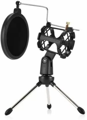 RODZ Desktop Microphone Tripod Stand, Shock Mount Desk Mic Holder Microphone