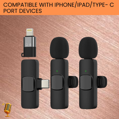 Clairbell K9Dual Wireless Microphone Plug& Bluetooth Collar Mic forLive Stream/YoutubeU416 Microphone