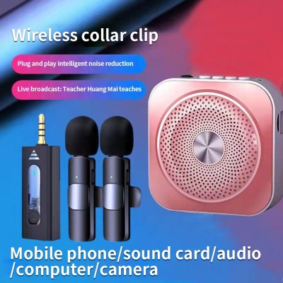 Oxane K-35 Wireless Collar Microphone Dual Transmitter Rechargeable Mic Aux 3.5mm M1 Microphone