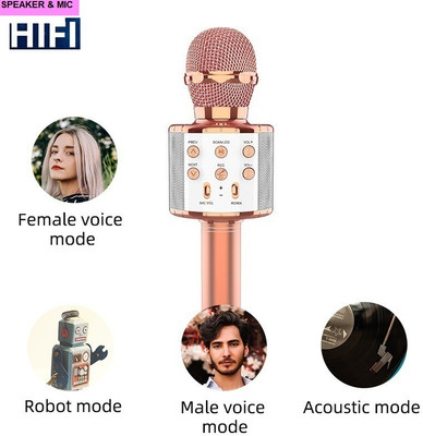 Bashaam S1894 MAX WS858_Bluetooth Karaoke Mic with in built speaker(pack of 1) Microphone