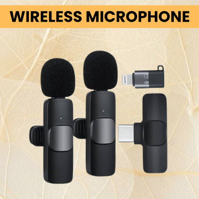 GUGGU K9 Dual (Wireless Microphone) With Bluetooth Mic & Plug for Vlogging/YouTubU470 Microphone