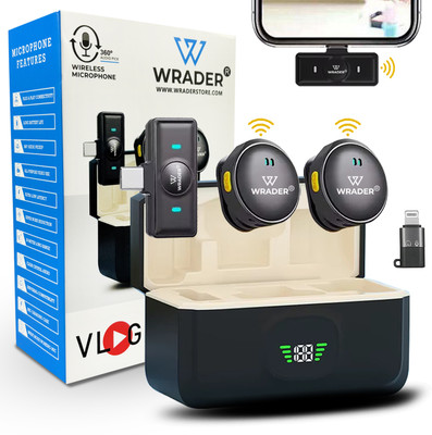 MOOZMOB Wireless Mic with Charging Case, Magnetic Clip, Noise Cancellation for Recording Microphone