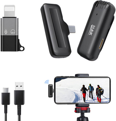 MAK MK-14 Wireless Mic with 3 Level Noise Cancellation, BIS Approved (Type C/ iOS) Microphone