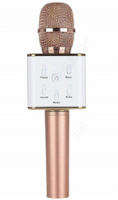 VRJTEC Q7 Multi-function Bluetooth Karaoke Mic with Microphone Speaker For All Smart Phones (Silver) Microphone