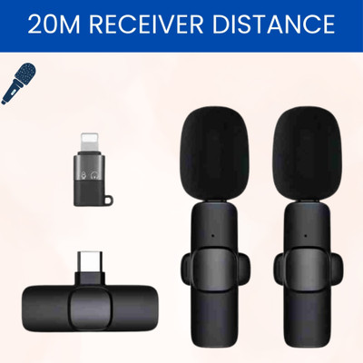 Clairbell K9 Dual Wireless Microphone, Bluetooth Collar Mic for Interview/YouTubeI308 Microphone