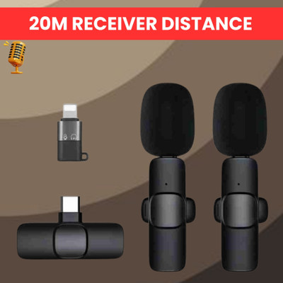 GUGGU K9Dual Wireless Microphone Plug& Bluetooth Collar Mic forLive Stream/YoutubeI432 Microphone