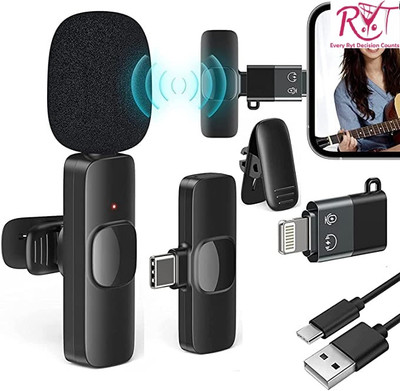 RYT 2.4GHz Wireless Collar Mic Type C & Supported, Mic with Receiver Microphone