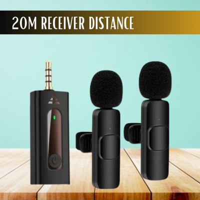 GUGGU K35 (Wireless Microphone) With Collar mic for Interview and VloggingF165 Microphone