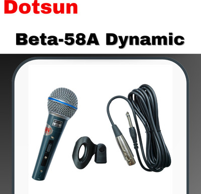 Dotsun Pack of 2 Beta-58A Dynamic Vocal Karaoke Wired Microphone/Performance Mic Microphone