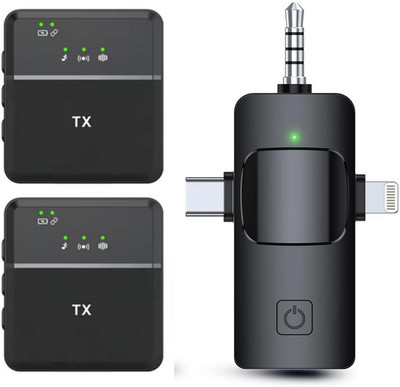 HRYFiNE Professional Lapel Dual Mic for Youtuber,Video Recording,Support For Android/iOS Microphone