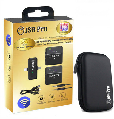 JSD PRO -JSD-WSG31-SG All Types of Smartphone,Dslr & Camcorder Compatible Dual Wireless Microphone