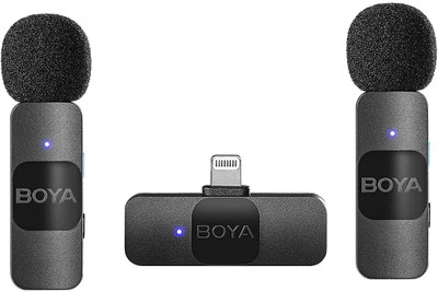 BOYA Lightning Connector V2 With 2 Transmitter Ultracompact 2.4GHz Wireless Microphone