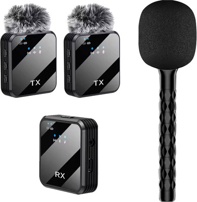 WRADER Interviews Recording Microphone Stick with Wireless Mic for Video Recording Vlog Microphone