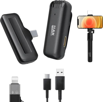MAK Wireless Mic Kit with Active Noise Cancel for Video Creators Microphone